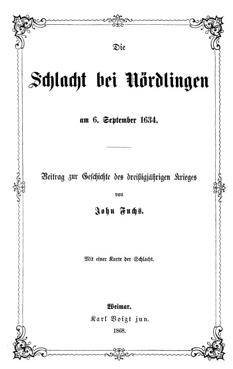 Titelblatt: Die Schlacht bei Nördlingen am 6. September 1634 von John Fuchs